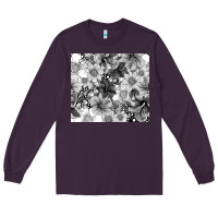 Plum black and white floral Long Sleeve Tee - TumblerDesignByShophia