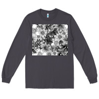 Smoke black and white floral Long Sleeve Tee - TumblerDesignByShophia