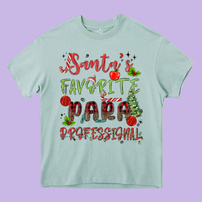 Santa's Favorite Para Professional Heavy Core Tee Designed By Maliassmallbusiness