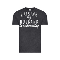 Raising My Husband Is Exhausting Wife Gifts Funny Vintage Tee | Teevron