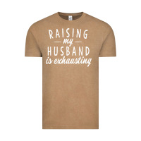 Vintage Coffee raising my husband is exhausting wife gifts funny Vintage Tee - tuanDangUi