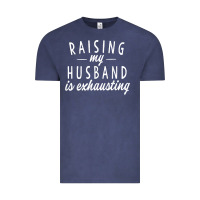 Vintage Denim raising my husband is exhausting wife gifts funny Vintage Tee - tuanDangUi