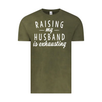 Vintage Olive raising my husband is exhausting wife gifts funny Vintage Tee - tuanDangUi