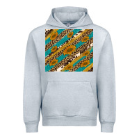 Heather Grey leopard cowhide  leather sunflowers Urban Hoodie - Artiststas