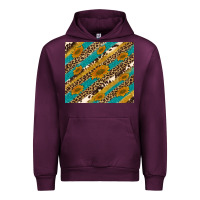 Mauve Wine leopard cowhide  leather sunflowers Urban Hoodie - Artiststas