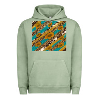 Pigment Oil Green leopard cowhide  leather sunflowers Urban Hoodie - Artiststas