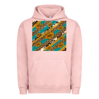 Pigment Salmon leopard cowhide  leather sunflowers Urban Hoodie - Artiststas