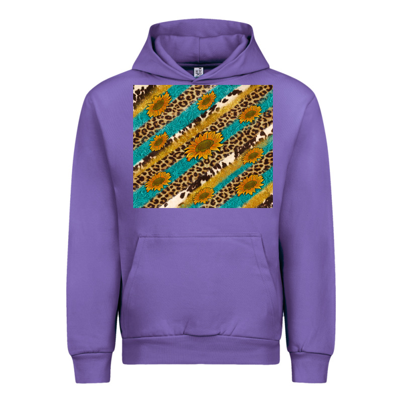 Leopard Cowhide  Leather Sunflowers Urban Hoodie by Artiststas | Teevron