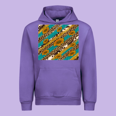 Leopard Cowhide  Leather Sunflowers Urban Hoodie Designed By Artiststas