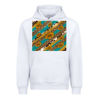 White leopard cowhide  leather sunflowers Urban Hoodie - Artiststas