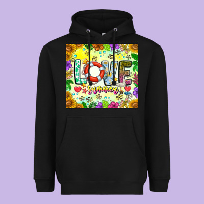 Love Summer Heavyweight Hoodie Designed By Cowhidedigitalart