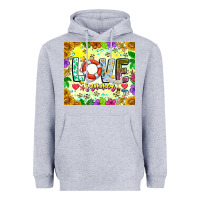 Heather Grey Love Summer Heavyweight Hoodie - CowhideDigitalArt