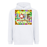 White Love Summer Heavyweight Hoodie - CowhideDigitalArt