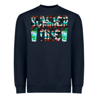 Navy Summer Time Cowhide Serape Heavyweight Sweatshirt - CowCowDesign