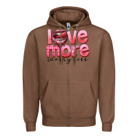 Chestnut love more worry less Zipper Hoodie - FaDigitalArtStudio