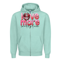 Seafoam love more worry less Zipper Hoodie - FaDigitalArtStudio