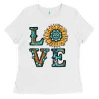 White sunflower love Ladies Tee - RanaPortraitStore