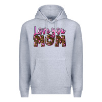Heather Grey love you mom Premium Hoodie - FaDigitalArtStudio