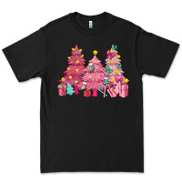 Black Pink Christmas trees Premium Tee - NancyCooperArtShop