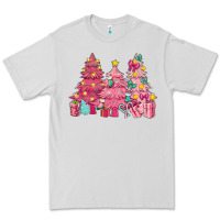 Dove Grey Pink Christmas trees Premium Tee - NancyCooperArtShop
