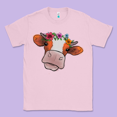 Cow With Flowers Classic Tee Designed By Bettercallsaul