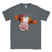 Charcoal Heather Cow With Flowers Classic Tee - Bettercallsaul