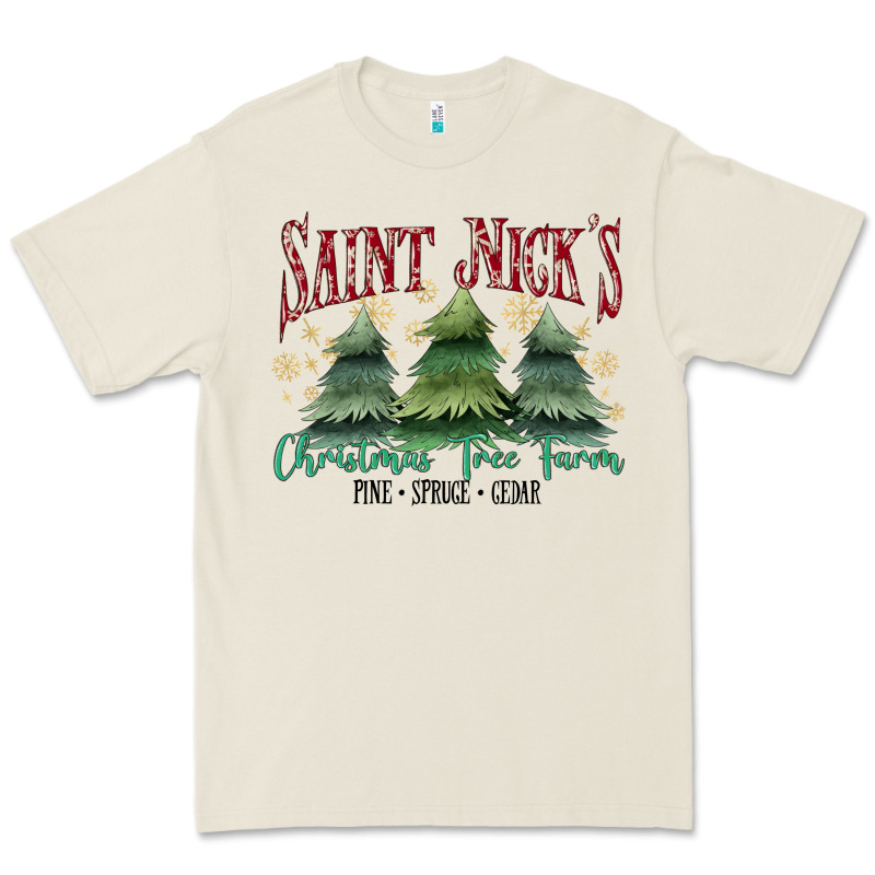 Saint Nick's Christmas Tree Farm Premium Tee by MaliasSmallBusiness | Teevron