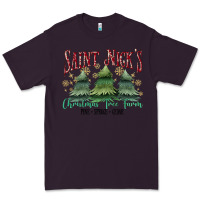 Plum Saint Nick's Christmas Tree Farm Premium Tee - MaliasSmallBusiness