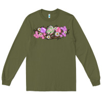 Army Green Easter eggs and crown of thorns Easter Day Long Sleeve Tee - HowdyJamesFarm