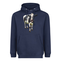 Navy Holstein Bull Heavyweight Hoodie - LillyAllenDesigns