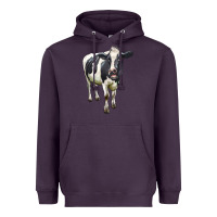 Plum Holstein Bull Heavyweight Hoodie - LillyAllenDesigns