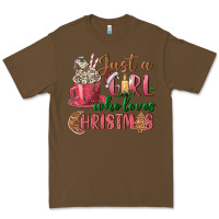 Cacao Pink Just a girl who loves Christmas Premium Tee - NancyCooperArtShop
