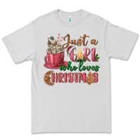 Dove Grey Pink Just a girl who loves Christmas Premium Tee - NancyCooperArtShop