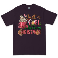 Plum Pink Just a girl who loves Christmas Premium Tee - NancyCooperArtShop