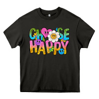 Asphalt choose happy with smile Heavy Core Tee - NancyCooperArtShop