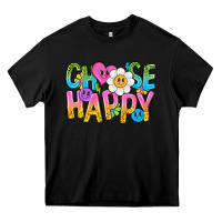 Choose Happy With Smile Heavy Core Tee | Teevron