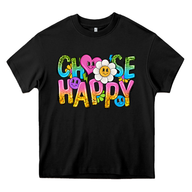 Choose Happy With Smile Heavy Core Tee by NancyCooperArtShop | Teevron