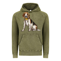 Vintage Olive beagle with overflow Vintage Hoodie - texasbilliewilder