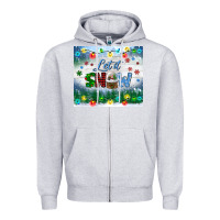 Heather Grey let it snow tumbler Zipper Hoodie - BundleAndBundleShop