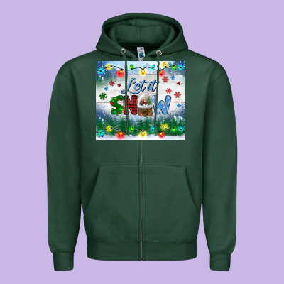Let It Snow Tumbler Zipper Hoodie Designed By Bundleandbundleshop