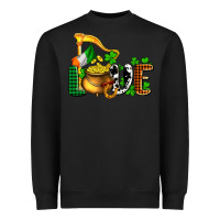 Black St. Patrick's Love and golds Heavyweight Sweatshirt - OliviaCreatesArt