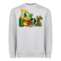 Heather Grey St. Patrick's Love and golds Heavyweight Sweatshirt - OliviaCreatesArt