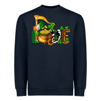Navy St. Patrick's Love and golds Heavyweight Sweatshirt - OliviaCreatesArt