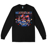 Black Independence Day with gnomies Long Sleeve Tee - HowdyJamesFarm