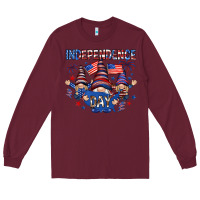 Burgundy Independence Day with gnomies Long Sleeve Tee - HowdyJamesFarm