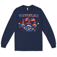 Navy Independence Day with gnomies Long Sleeve Tee - HowdyJamesFarm