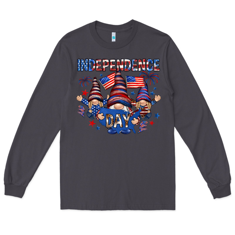 Independence Day With Gnomies Long Sleeve Tee by HowdyJamesFarm | Teevron