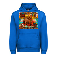 Cobalt galloping horse serape sunflowers turquoise and saddles Urban Hoodie - Artiststas