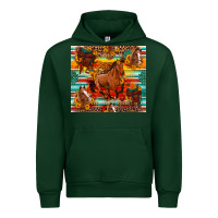 Forest Green galloping horse serape sunflowers turquoise and saddles Urban Hoodie - Artiststas