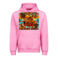 Fuchsia Pink galloping horse serape sunflowers turquoise and saddles Urban Hoodie - Artiststas